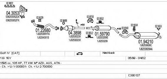 MTS C380137002936 Exhaust System